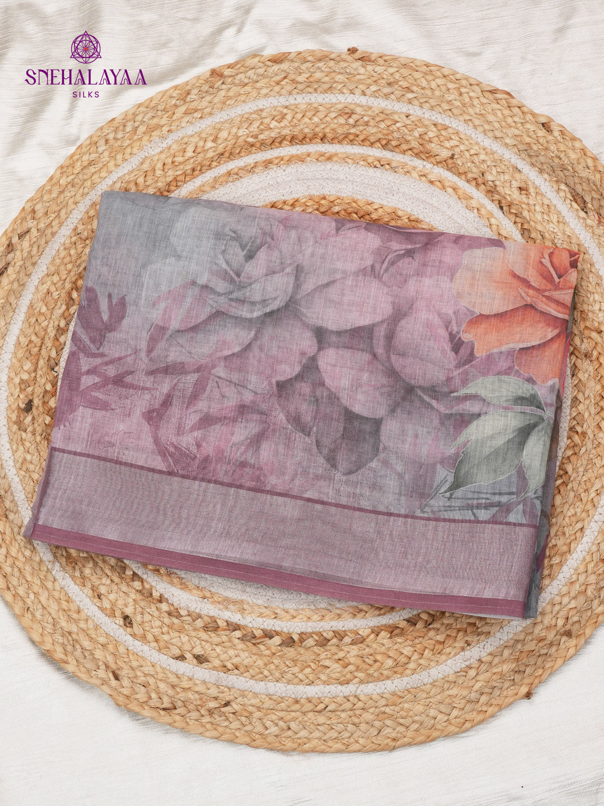 Dusty Rose Linen Saree