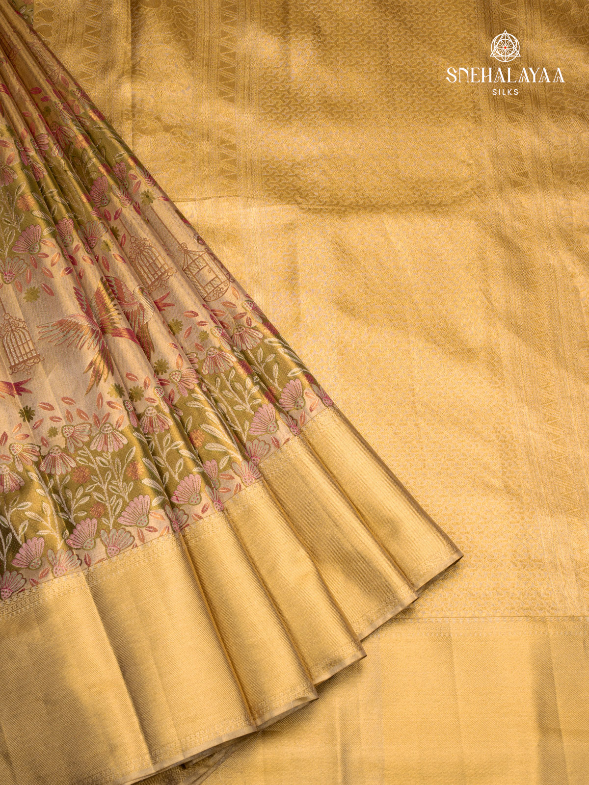 Peach Kanjivaram Silk Saree