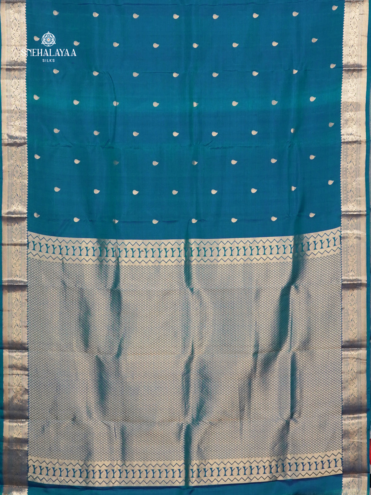 Peacock Blue Kanjivaram Silk Saree