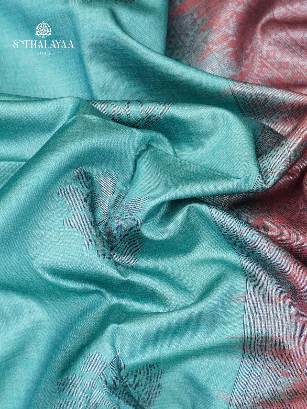 Ocean Blue Jute Saree