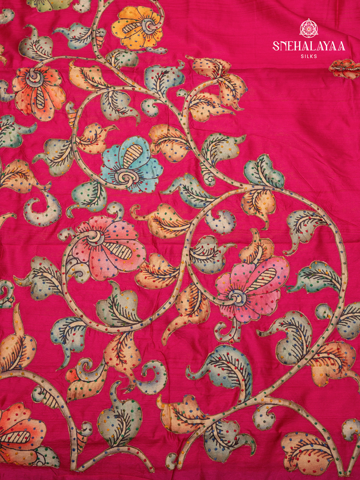 Pink raw Silk Embroidery Saree