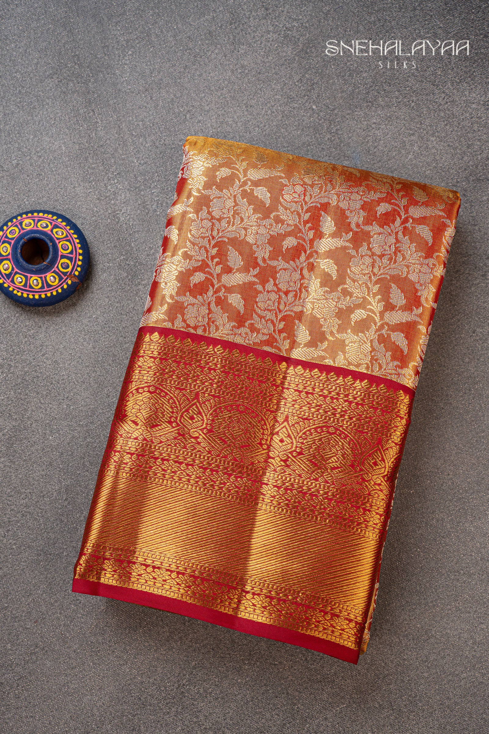 Red Gold Kancheevaram Silk Saree