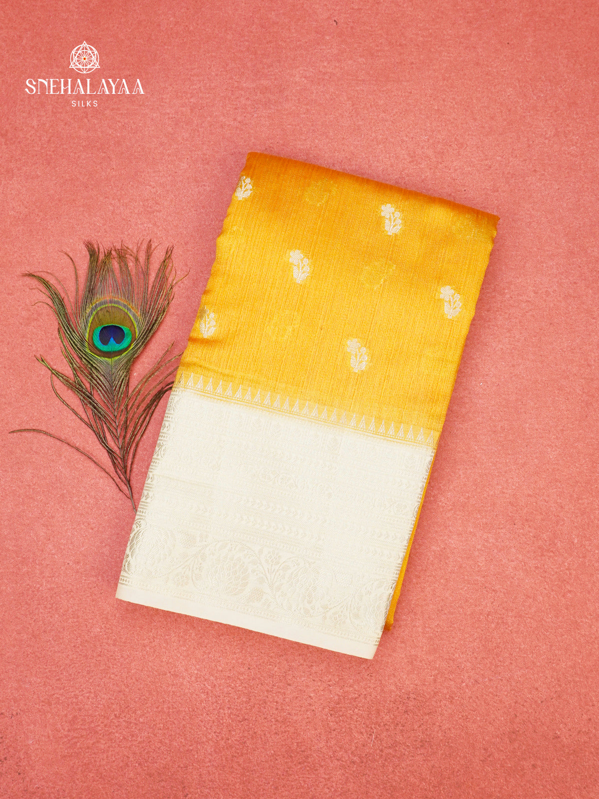 Mango Yellow Banaras Jute Saree