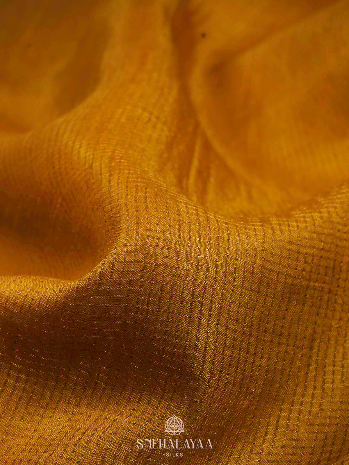 Mango Yellow Tussar Embroidery Saree