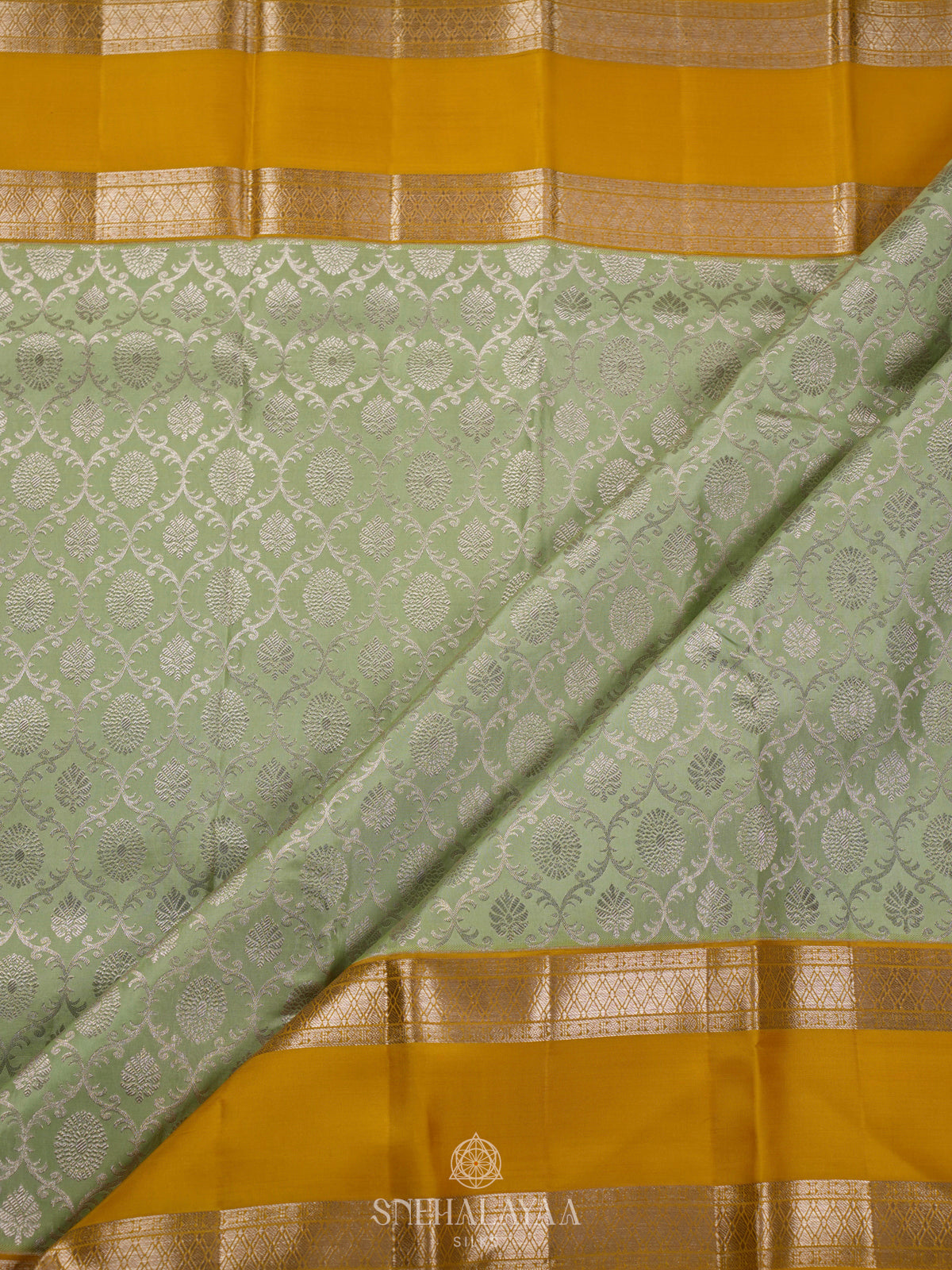 Pista Green Kanjivaram Silk Saree