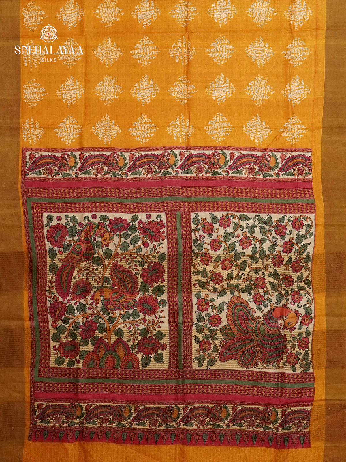 Yellow Tussar Saree