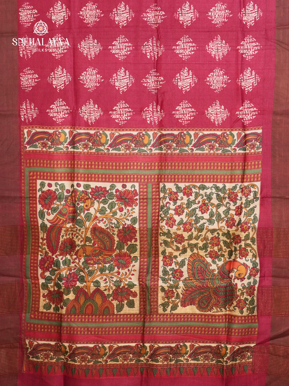 Pink Tussar Saree