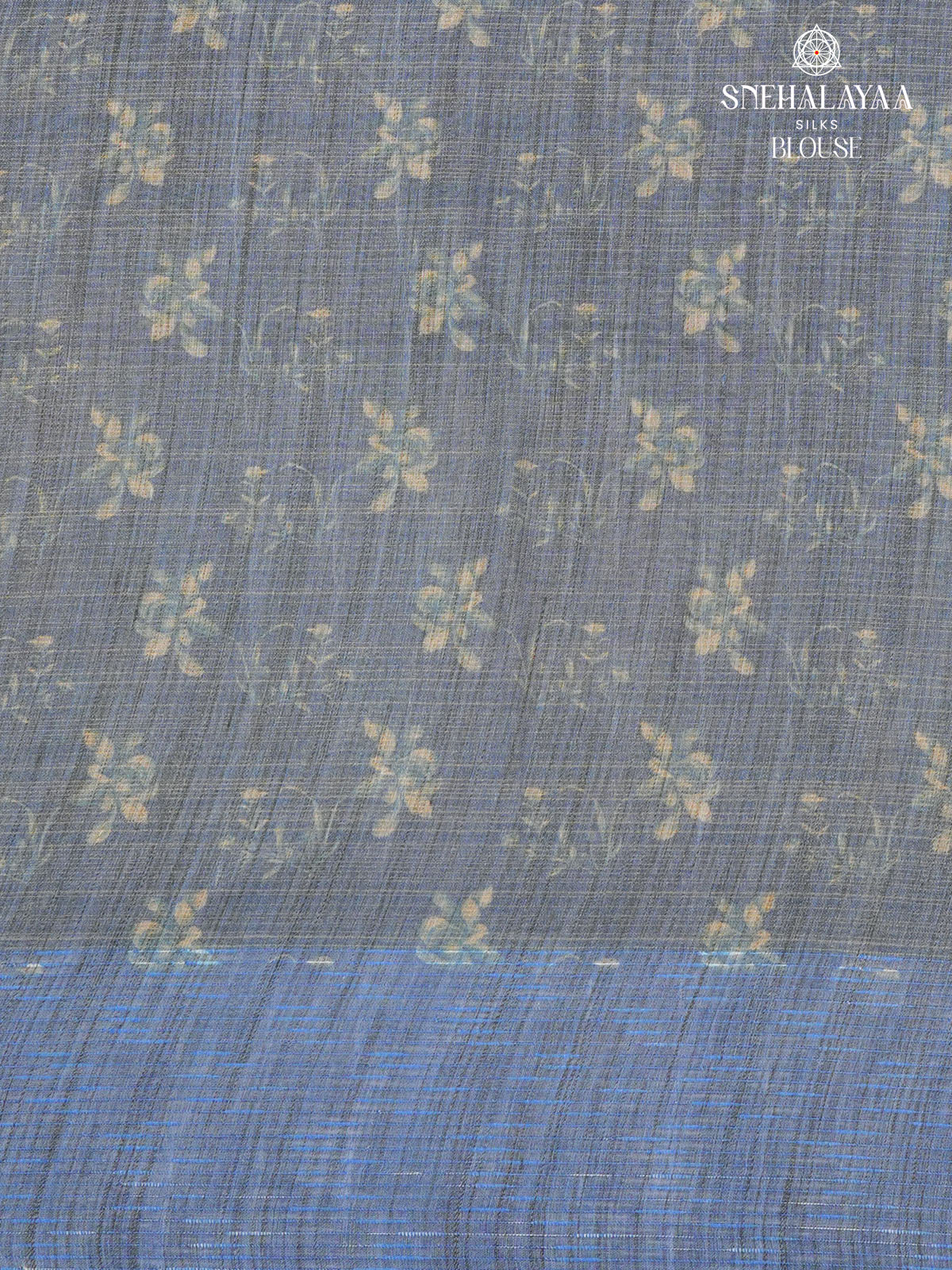 Dusty Purple Floral Printed Tussar Saree