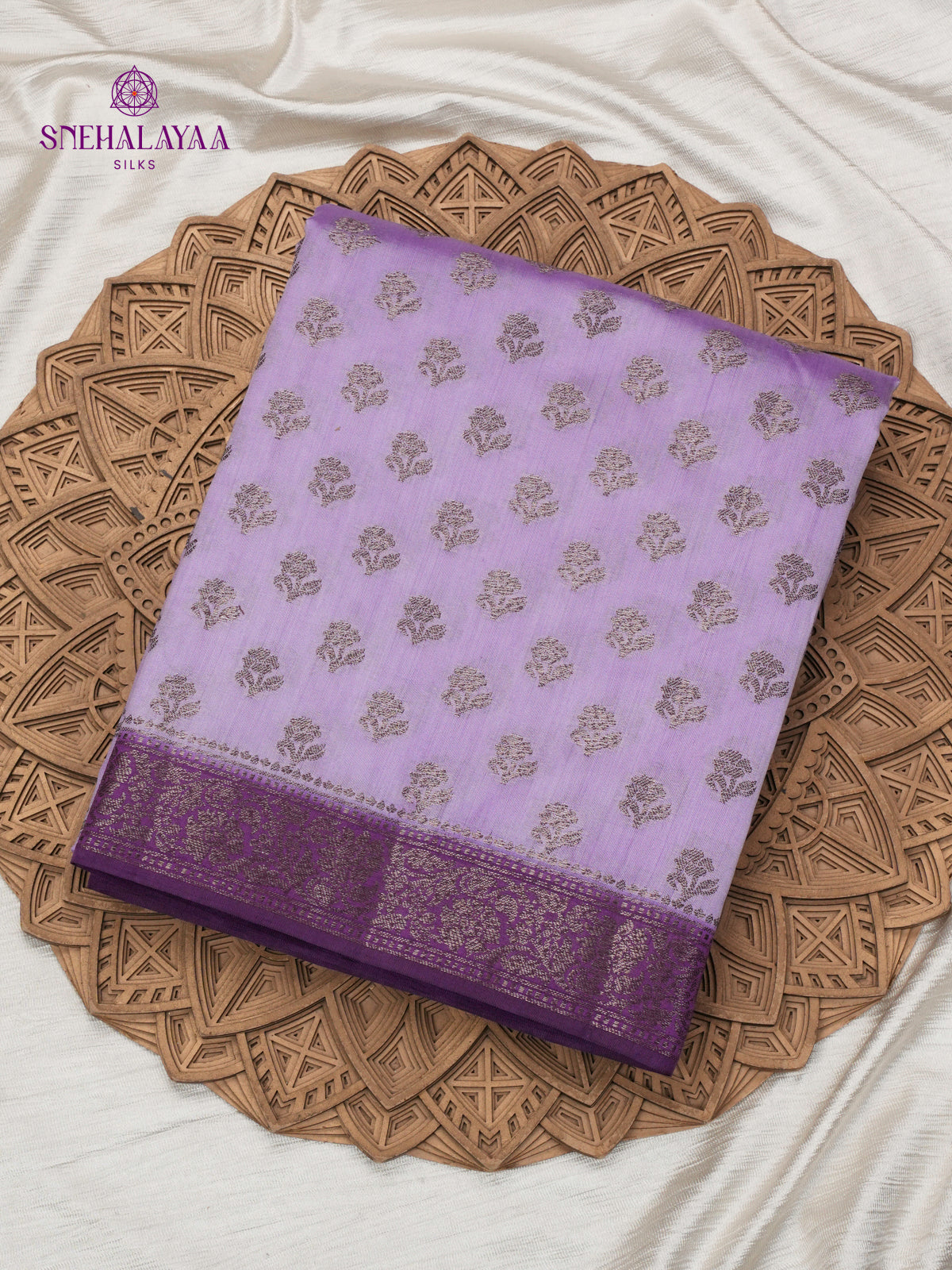 Lilac Banaras Chiniya Silk Saree