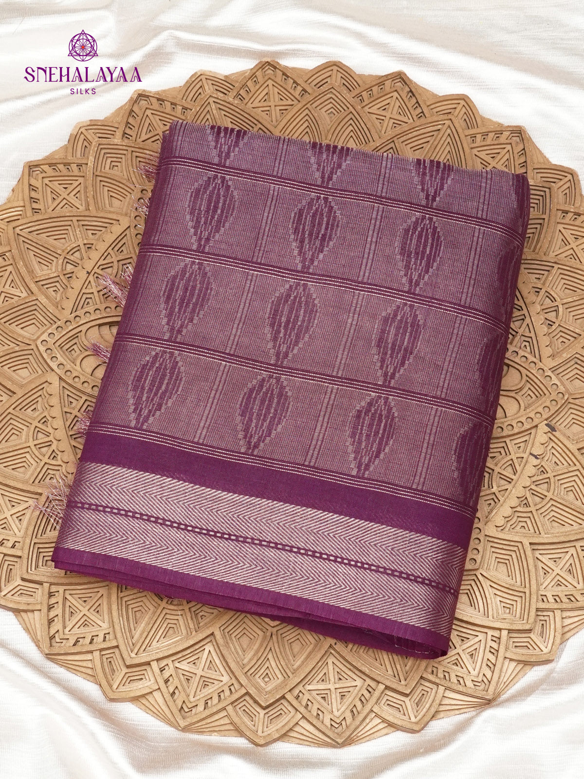 Purple Bamboo Silk Saree
