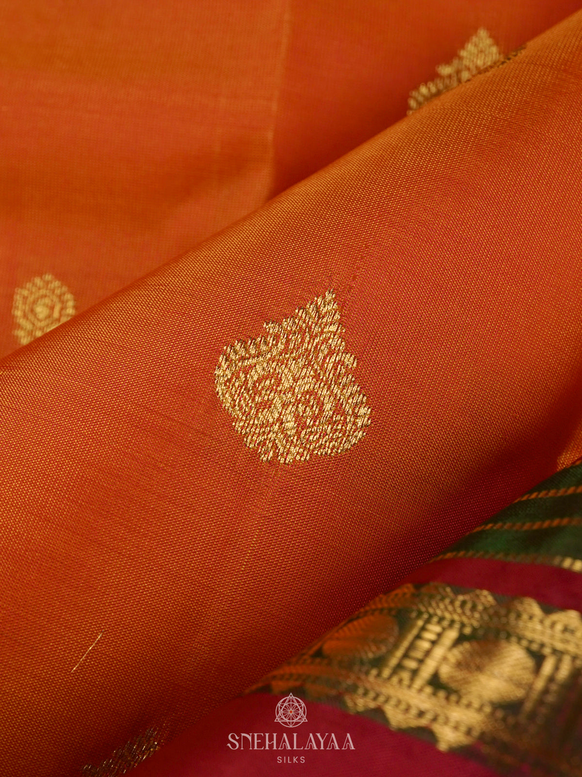 Orange Kanjivaram Silk Saree