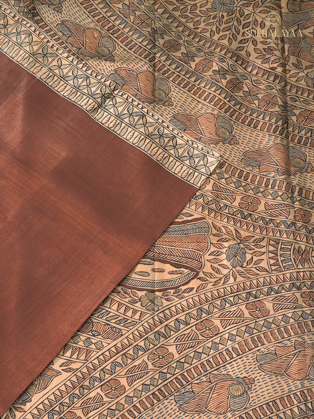 Brown Tussar Saree