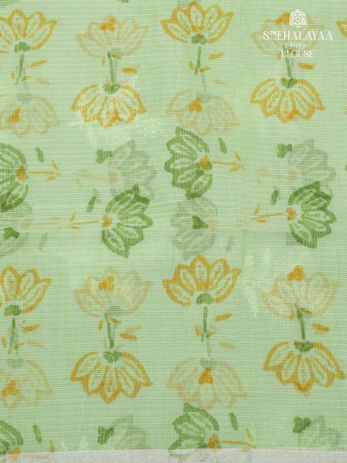 Pista Green Kota Embroidery Saree