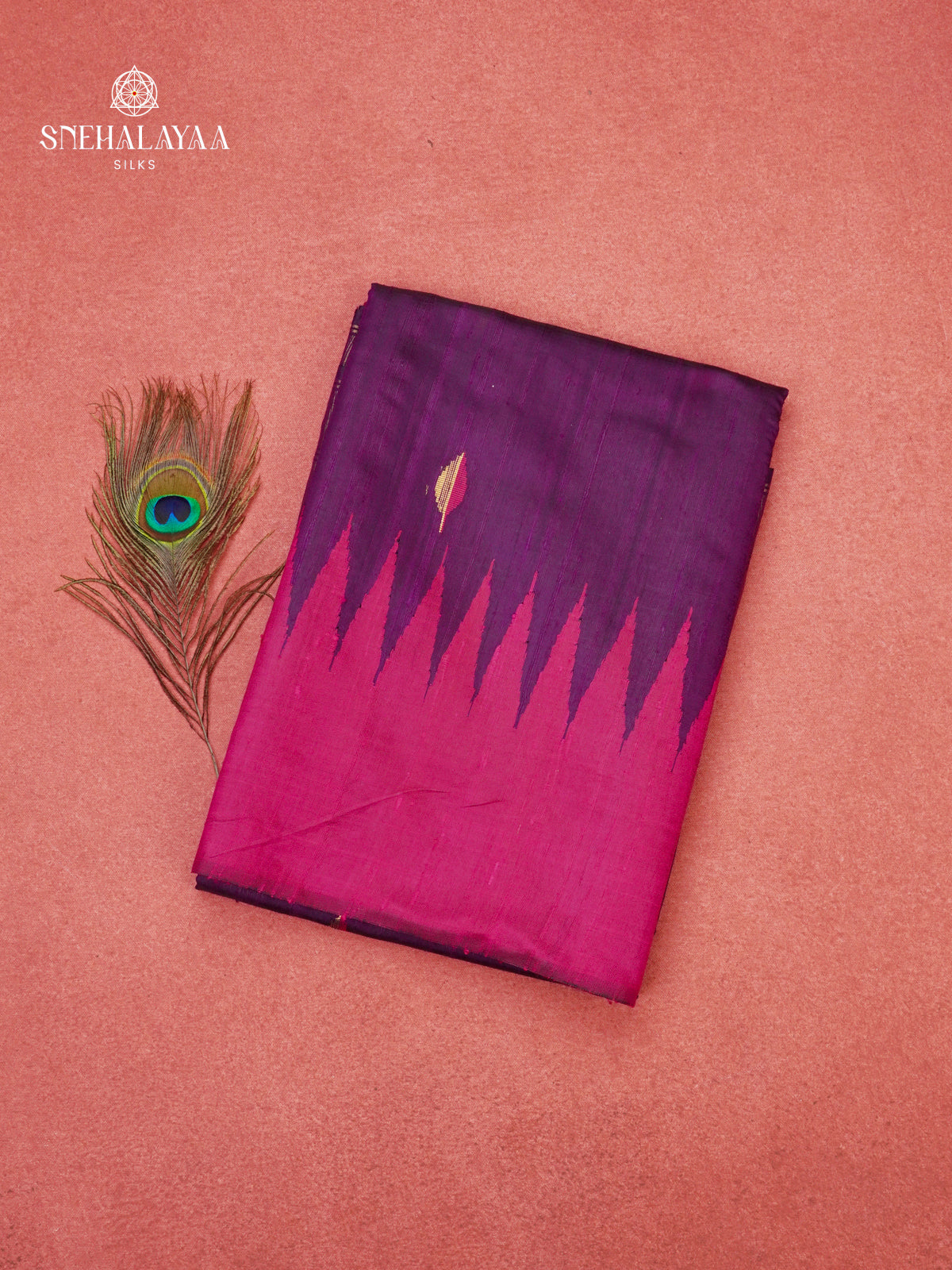 Purple Dupion Silk Saree