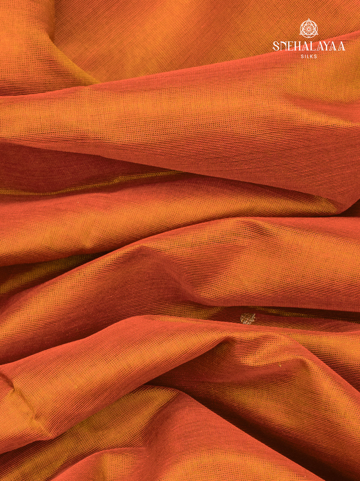 Orange Kanchi Silk Cotton Saree