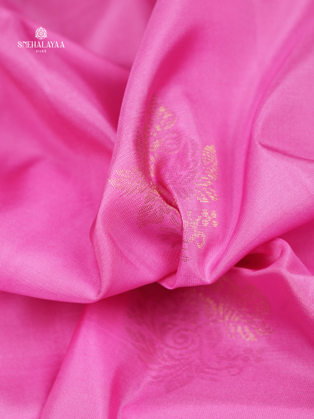 Pink Borderless Kanjivaram Soft Silk Saree