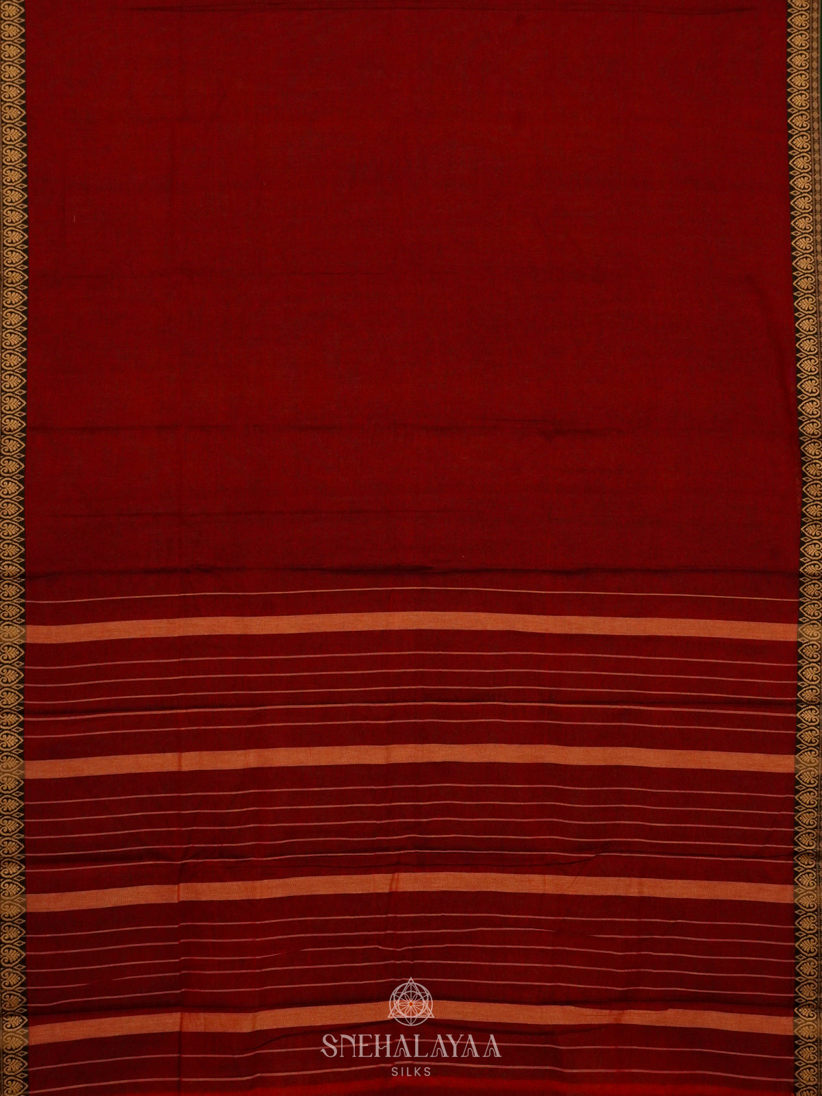 Red Narayapet Cotton Saree without Blouse