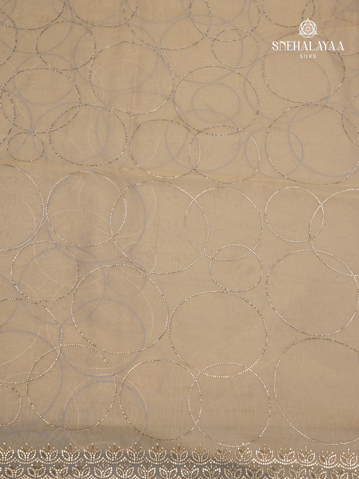 Cream Designer Saree