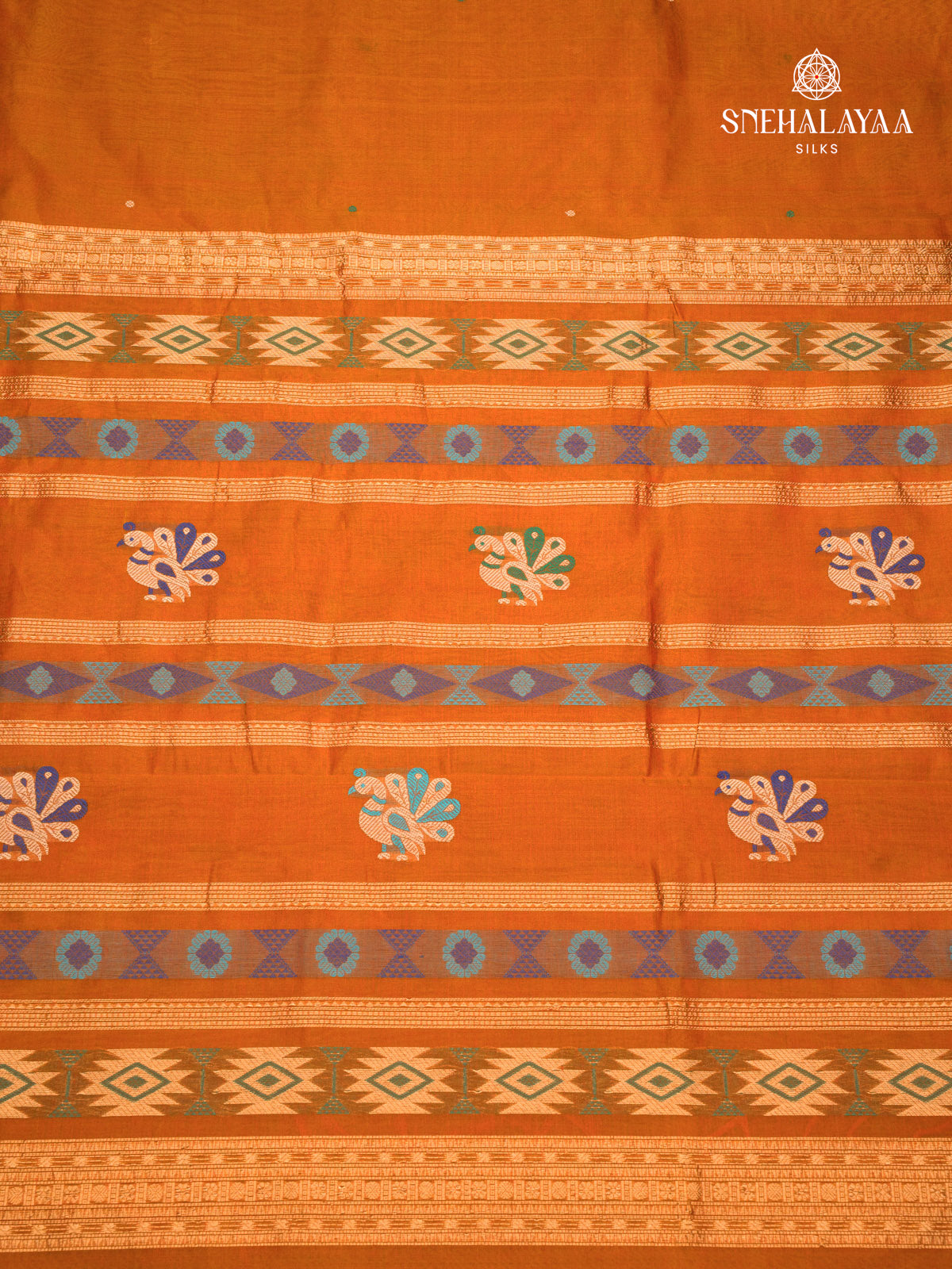 Orange Kanchi Silk Cotton Saree