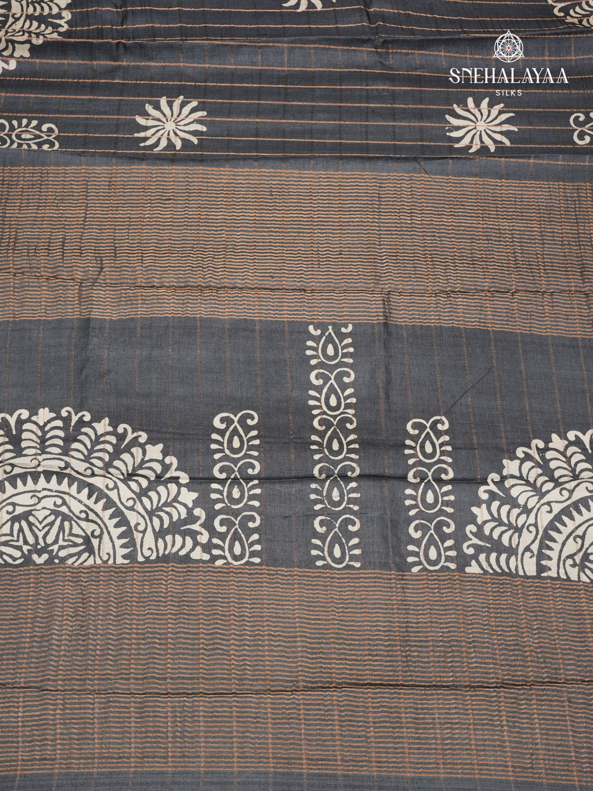 Black Tussar Silk Saree
