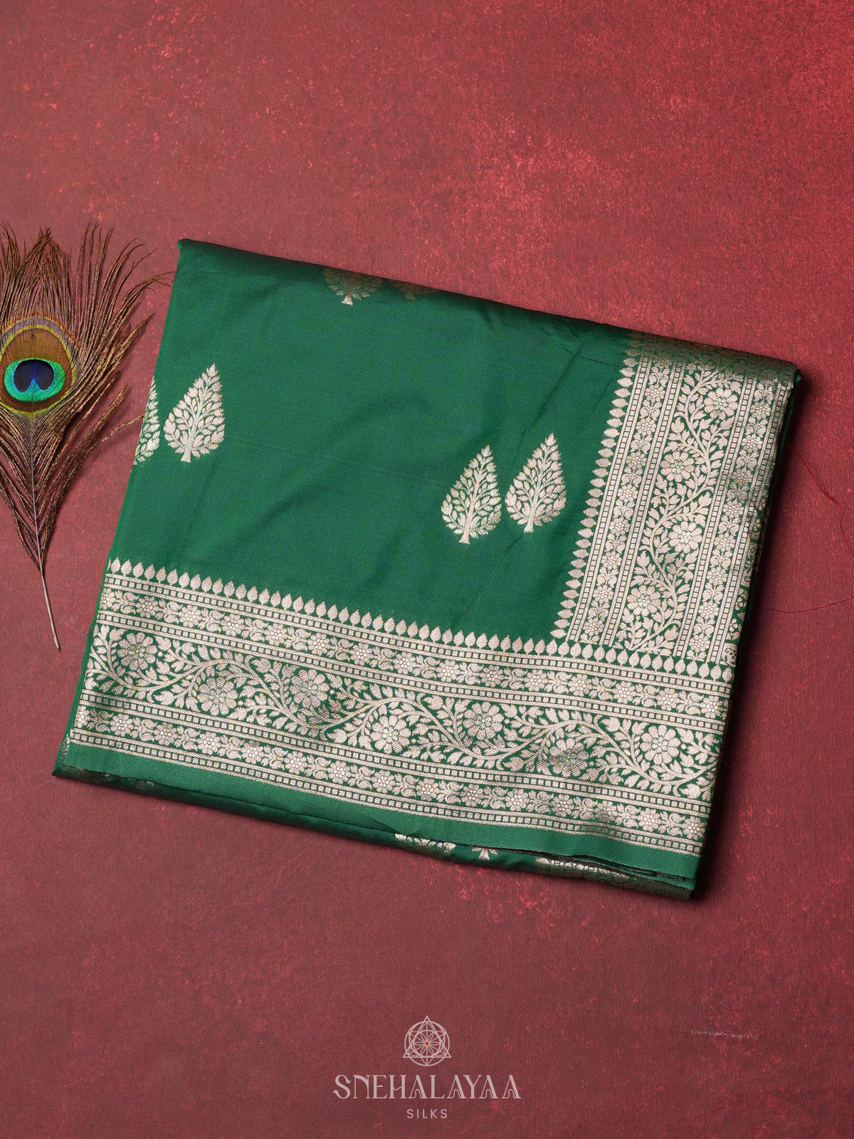 Emerald Green Banaras Saree