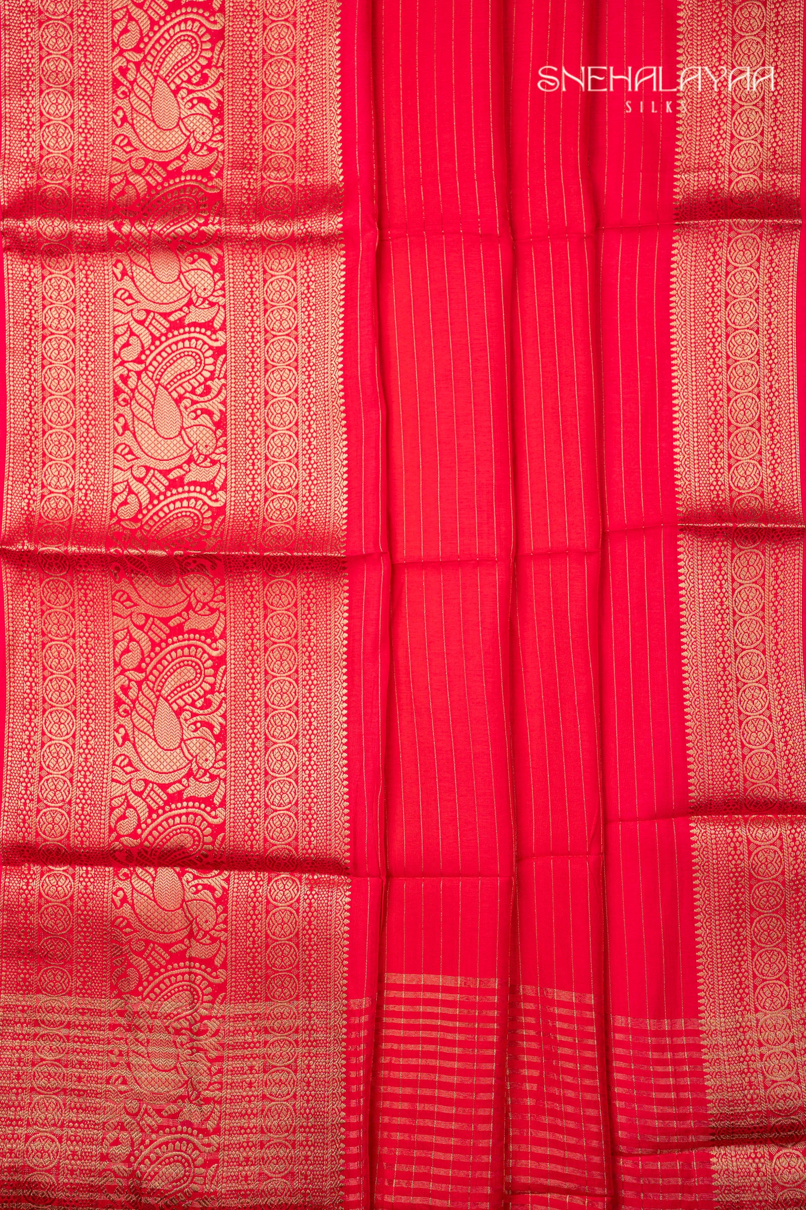 Rani Pink Chinon Silk Saree