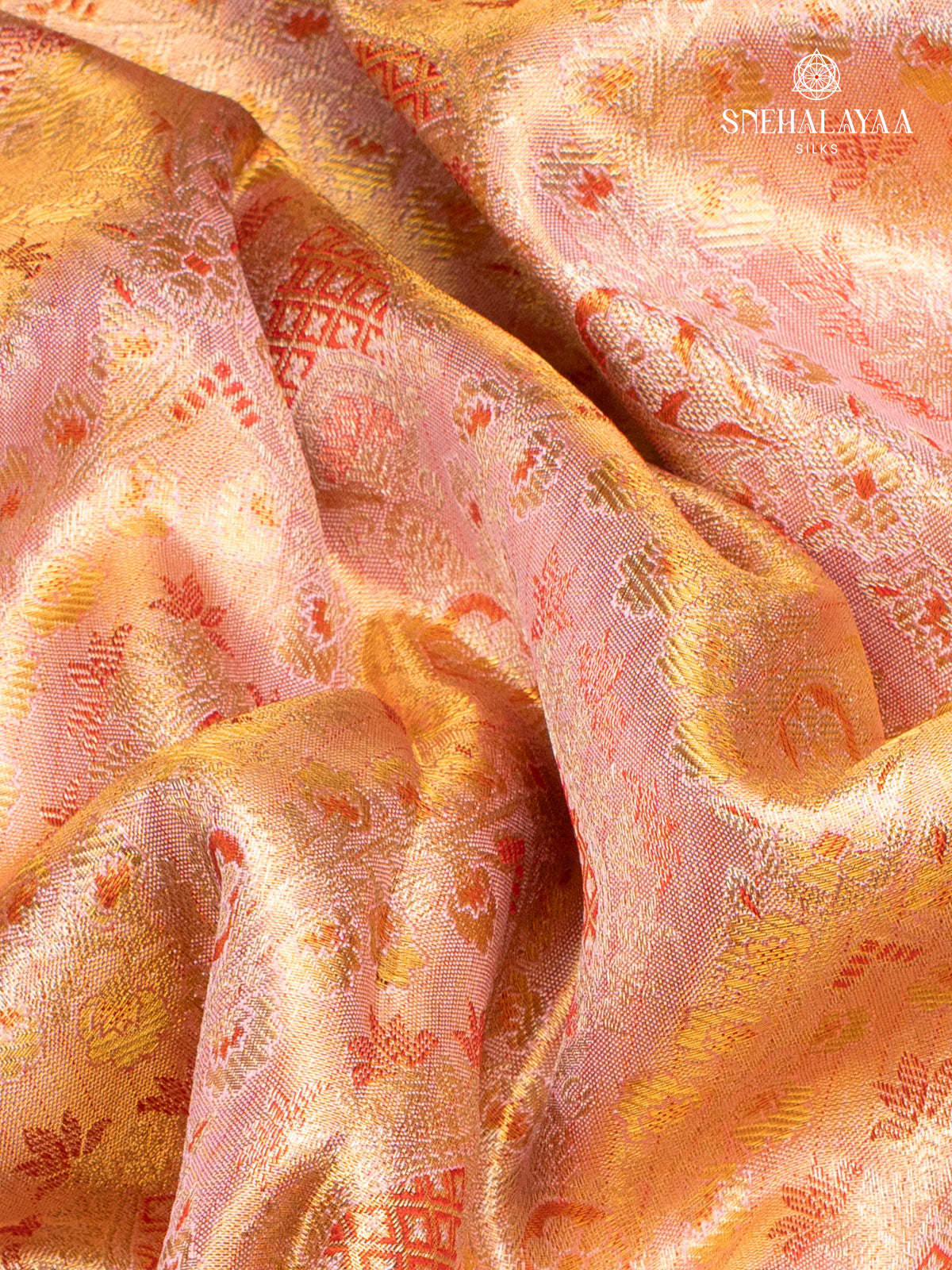 Peach Kanjivaram Silk Saree