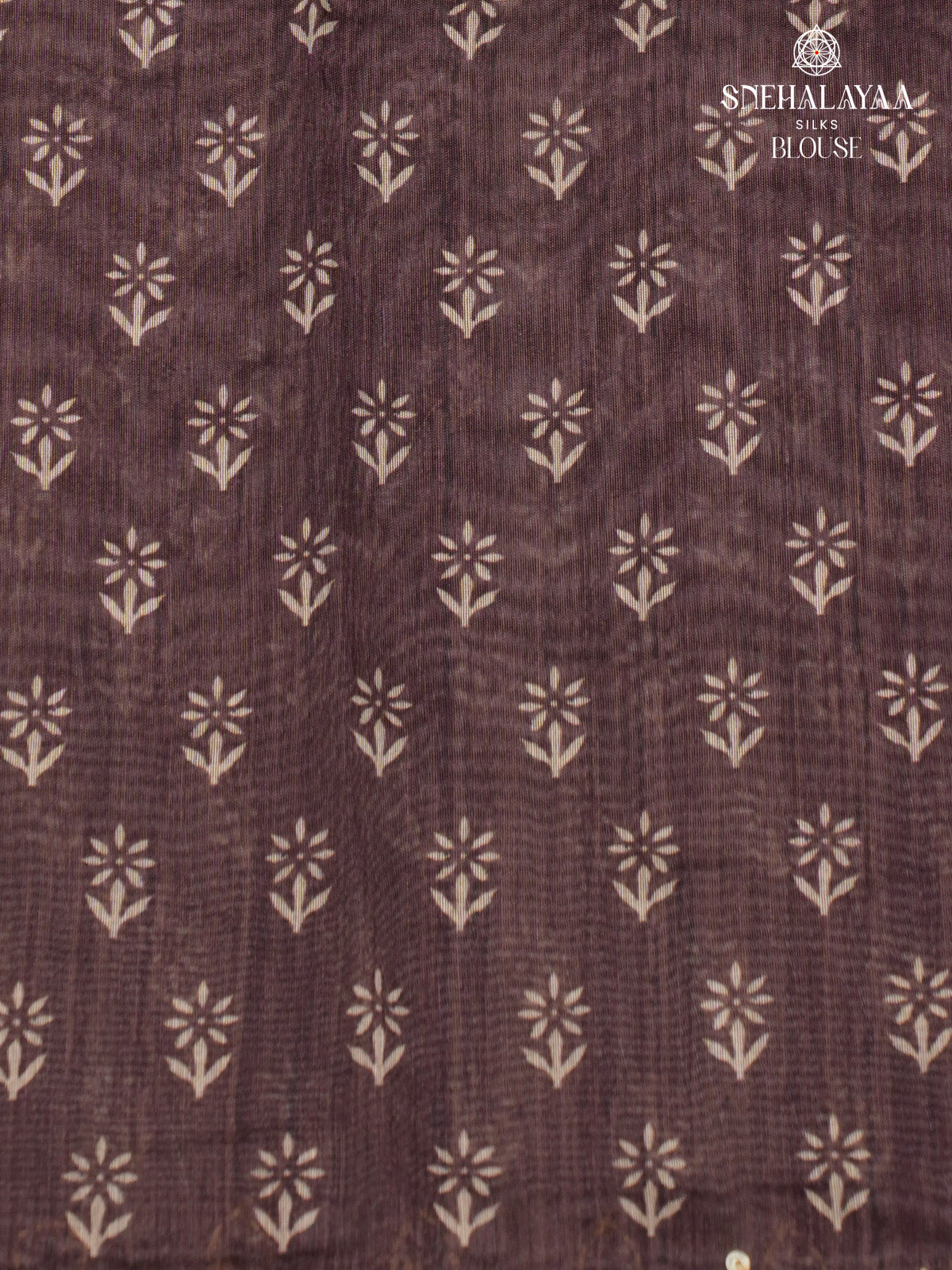Brown Linen Embroidery Saree