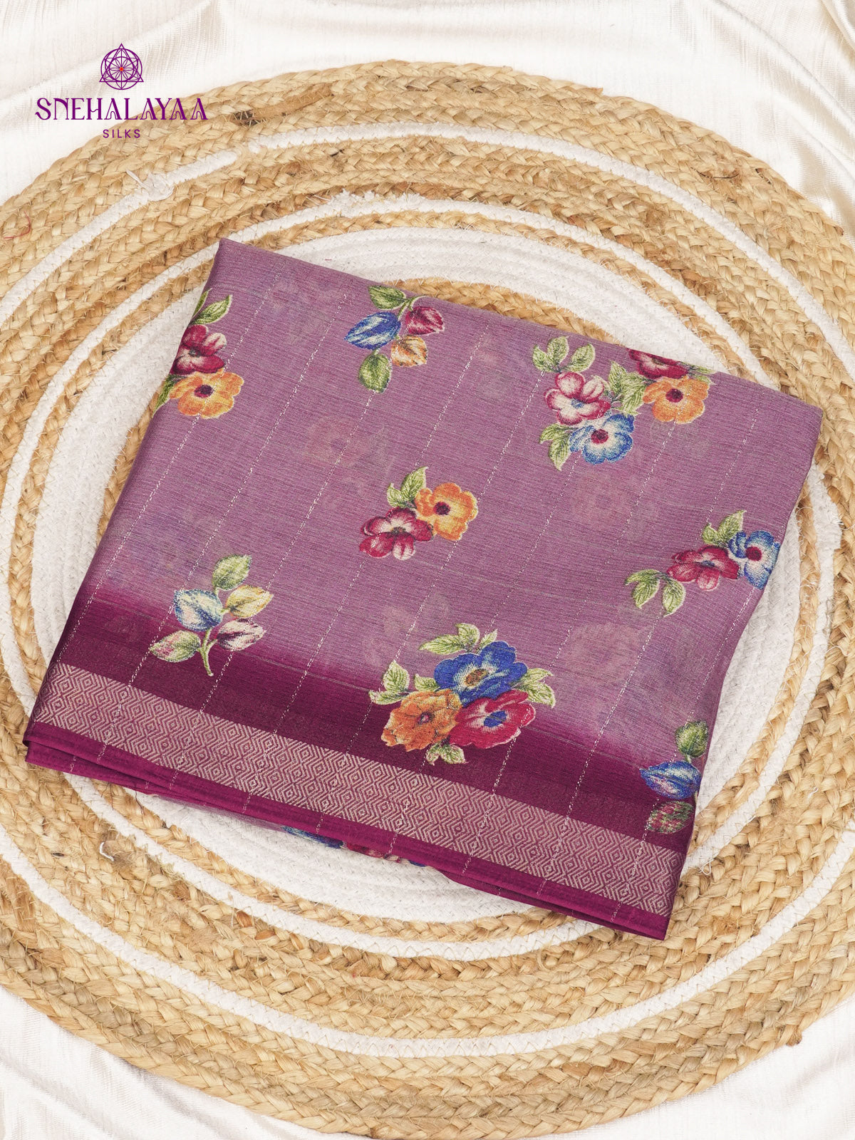 Lavender Dola Silk Saree
