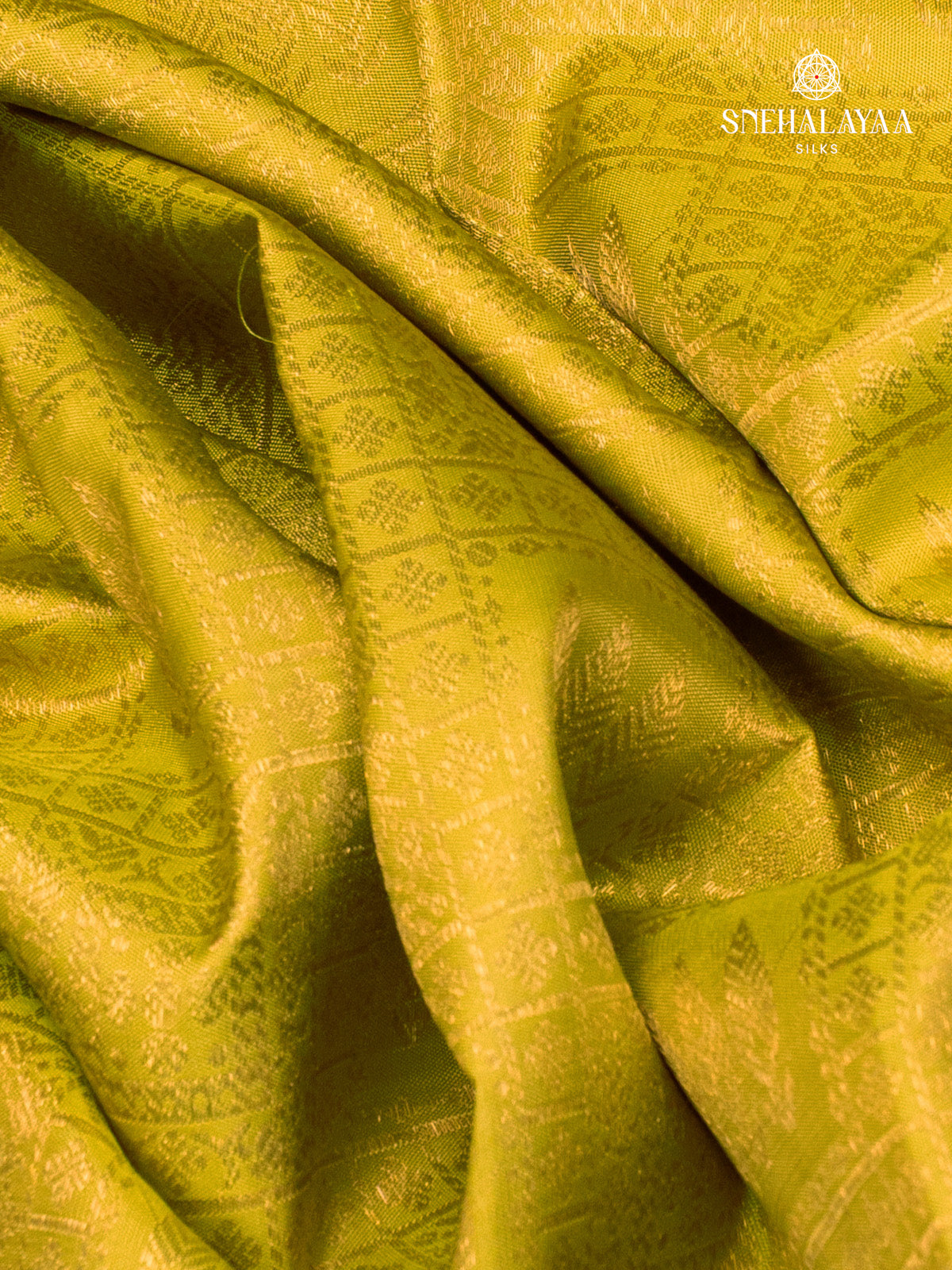 Lime Green Kanjivaram Silk Saree