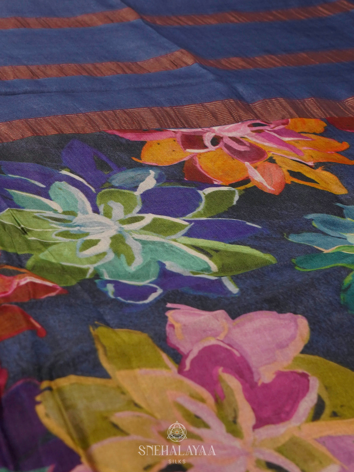 Blue Tussar Saree