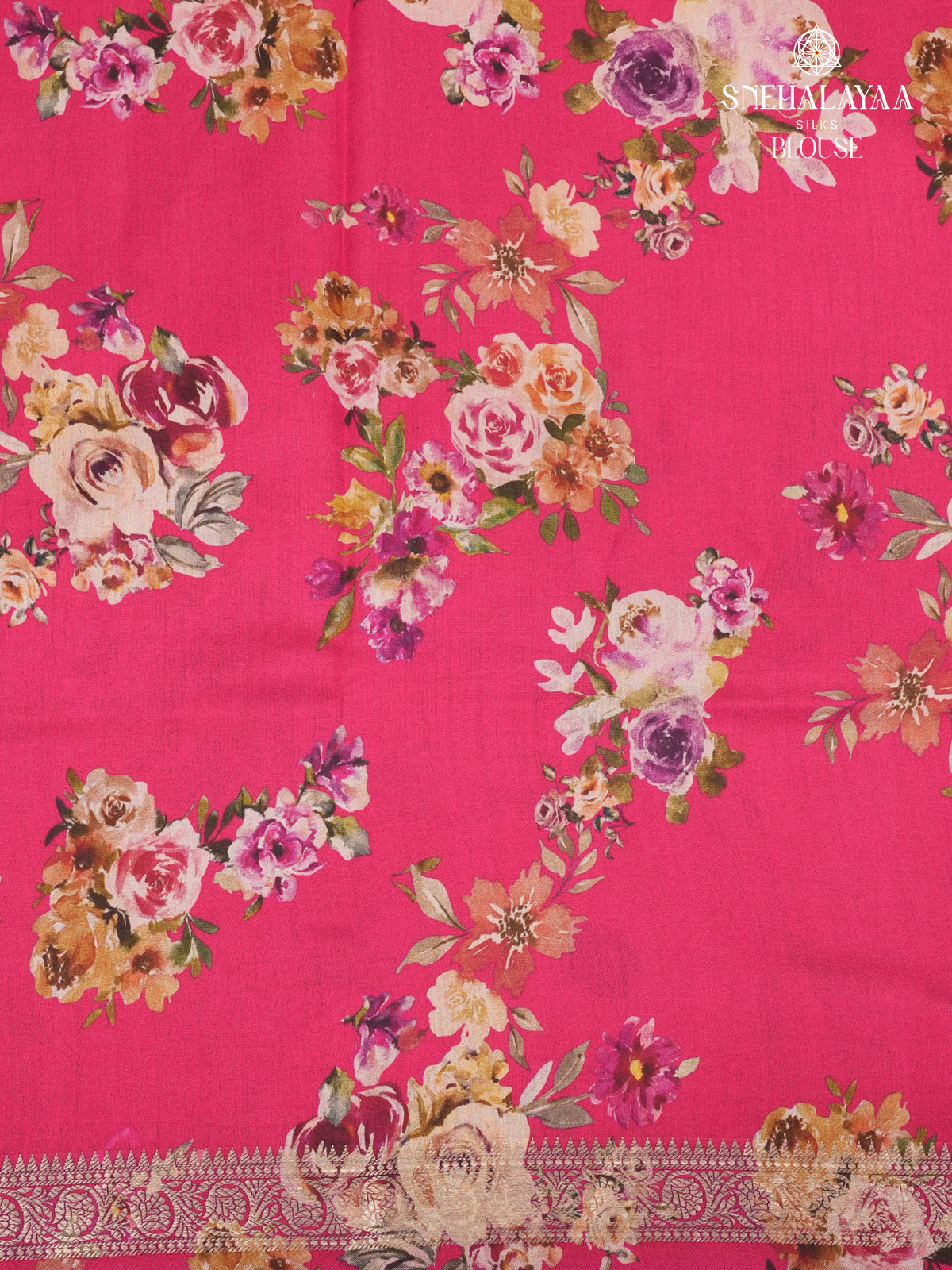 Rani Pink Chiniya Silk Saree