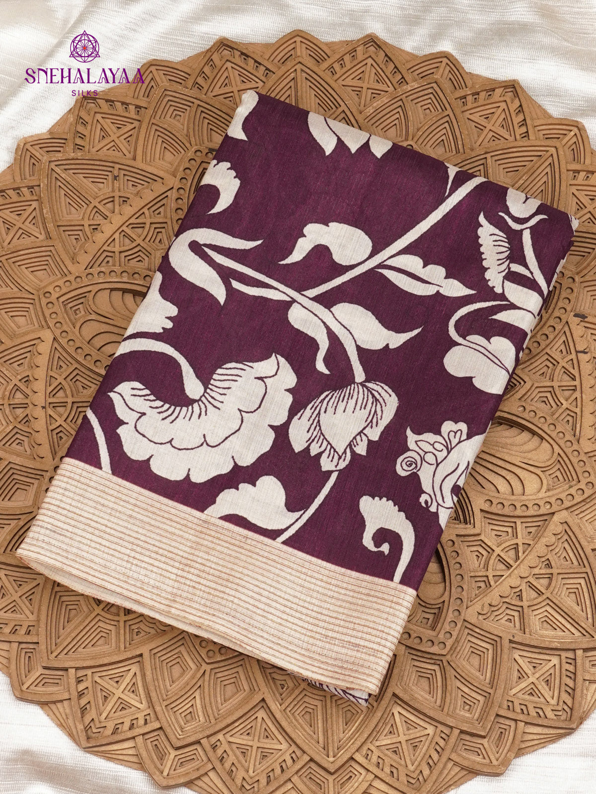 Magenta Tussar Saree