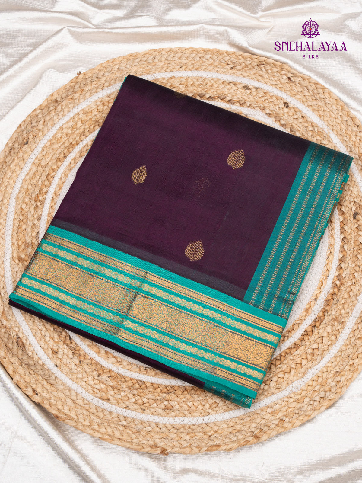 Violet Kanchi Silk Cotton Saree