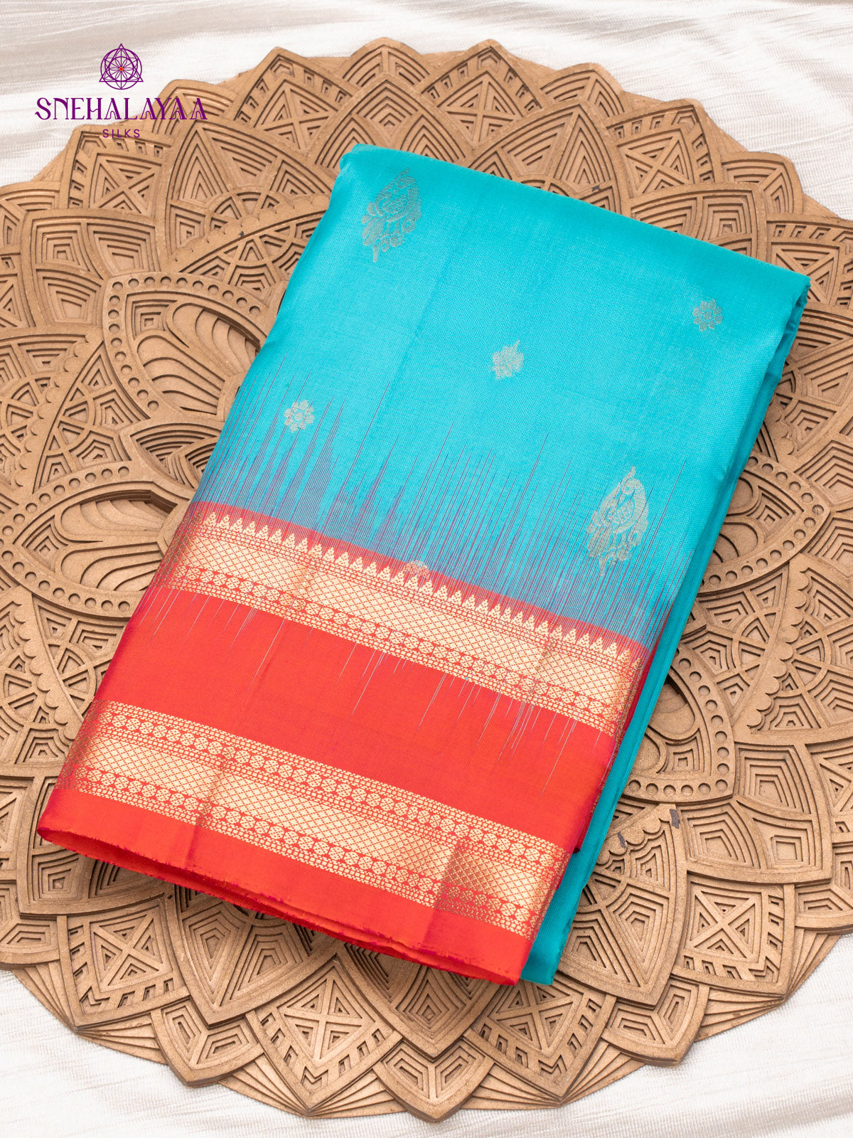 Sky Blue Kanjivaram Silk Saree