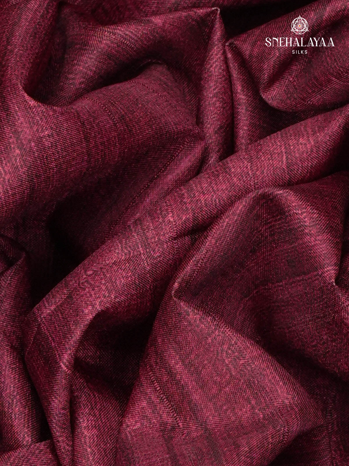 Magenta Floral Printed Tussar Saree