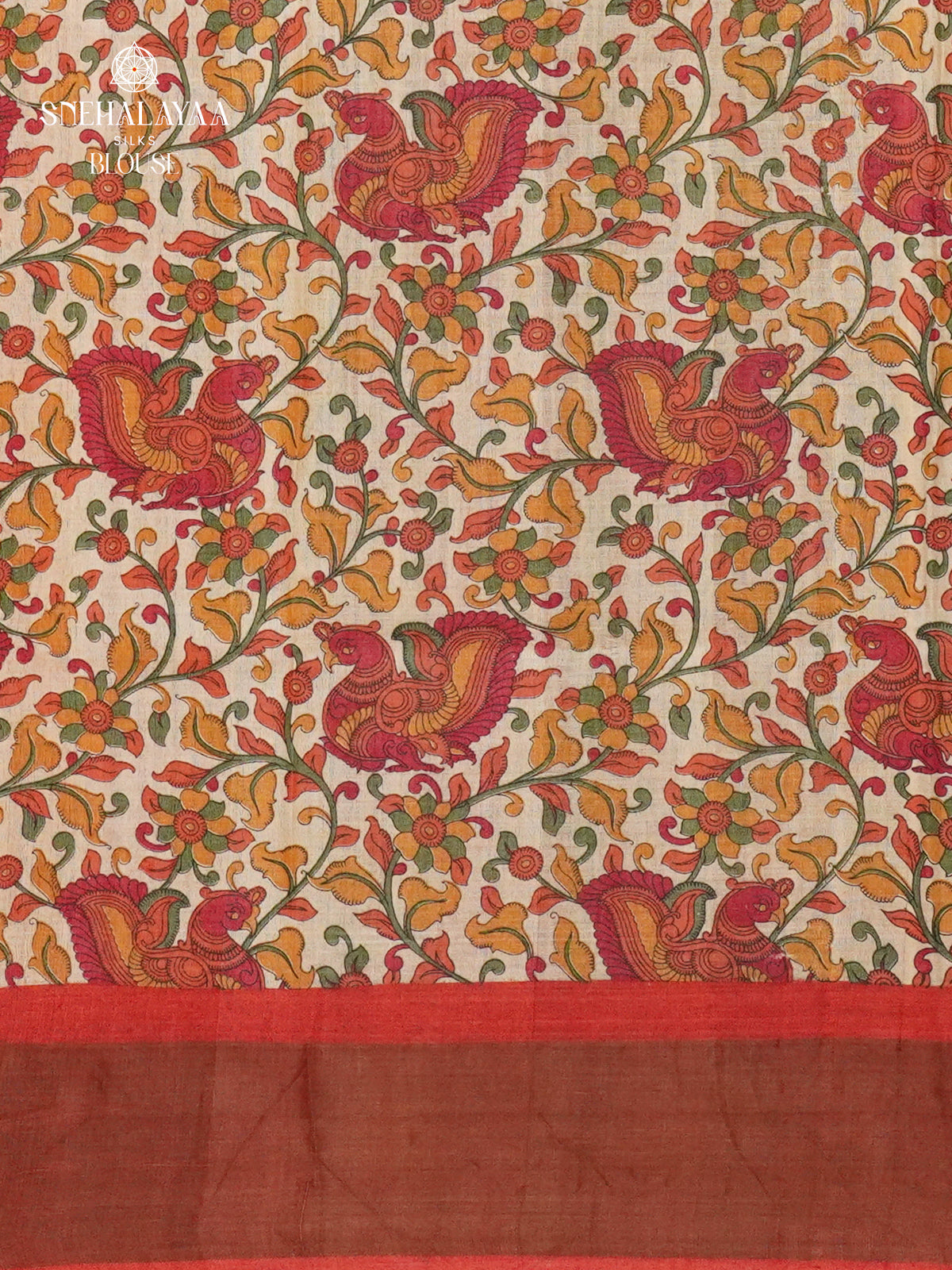 Maroon Tussar Saree