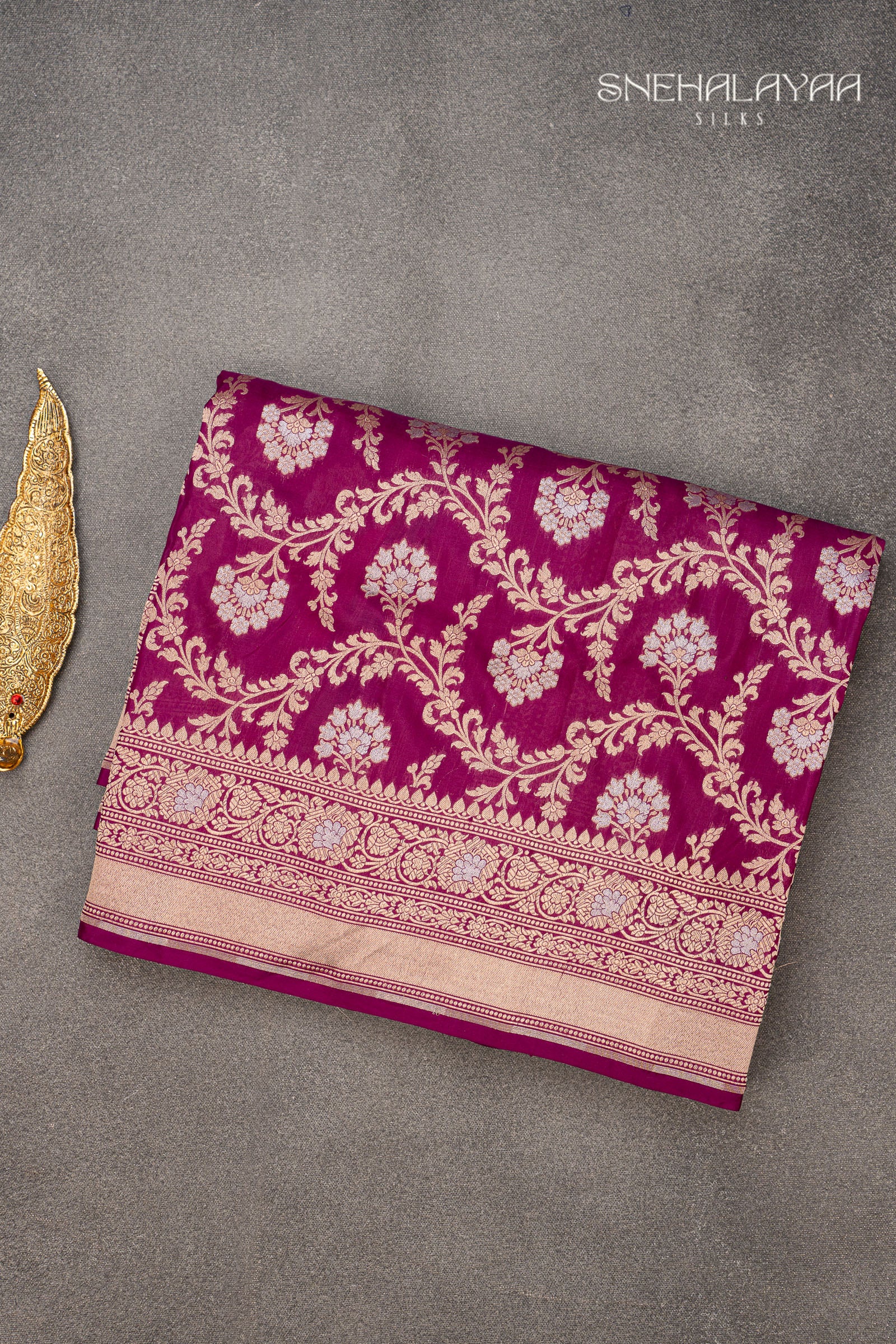 Magenta Purple Banaras Silk Saree