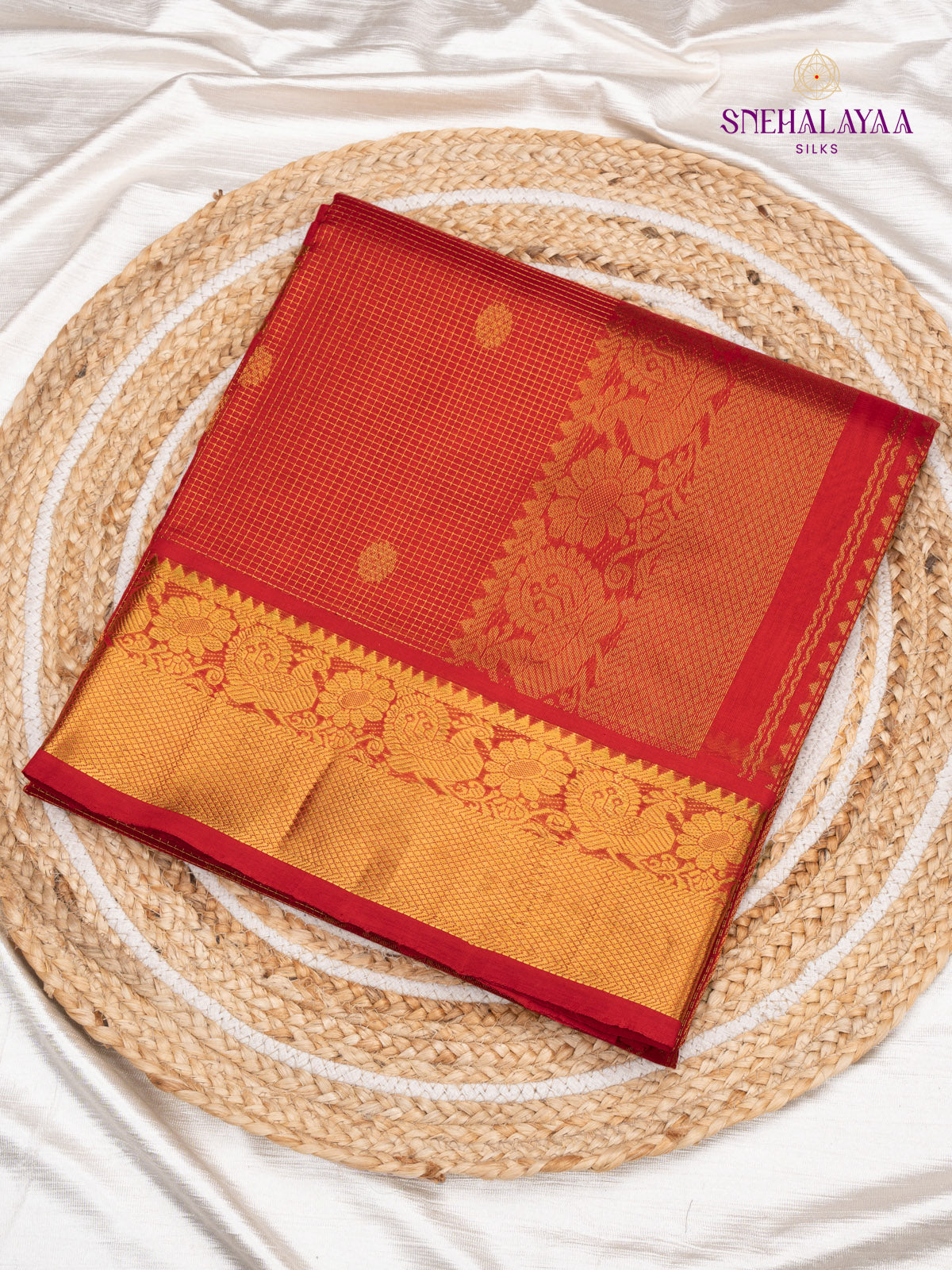 Red Kanchi Silk Cotton Saree