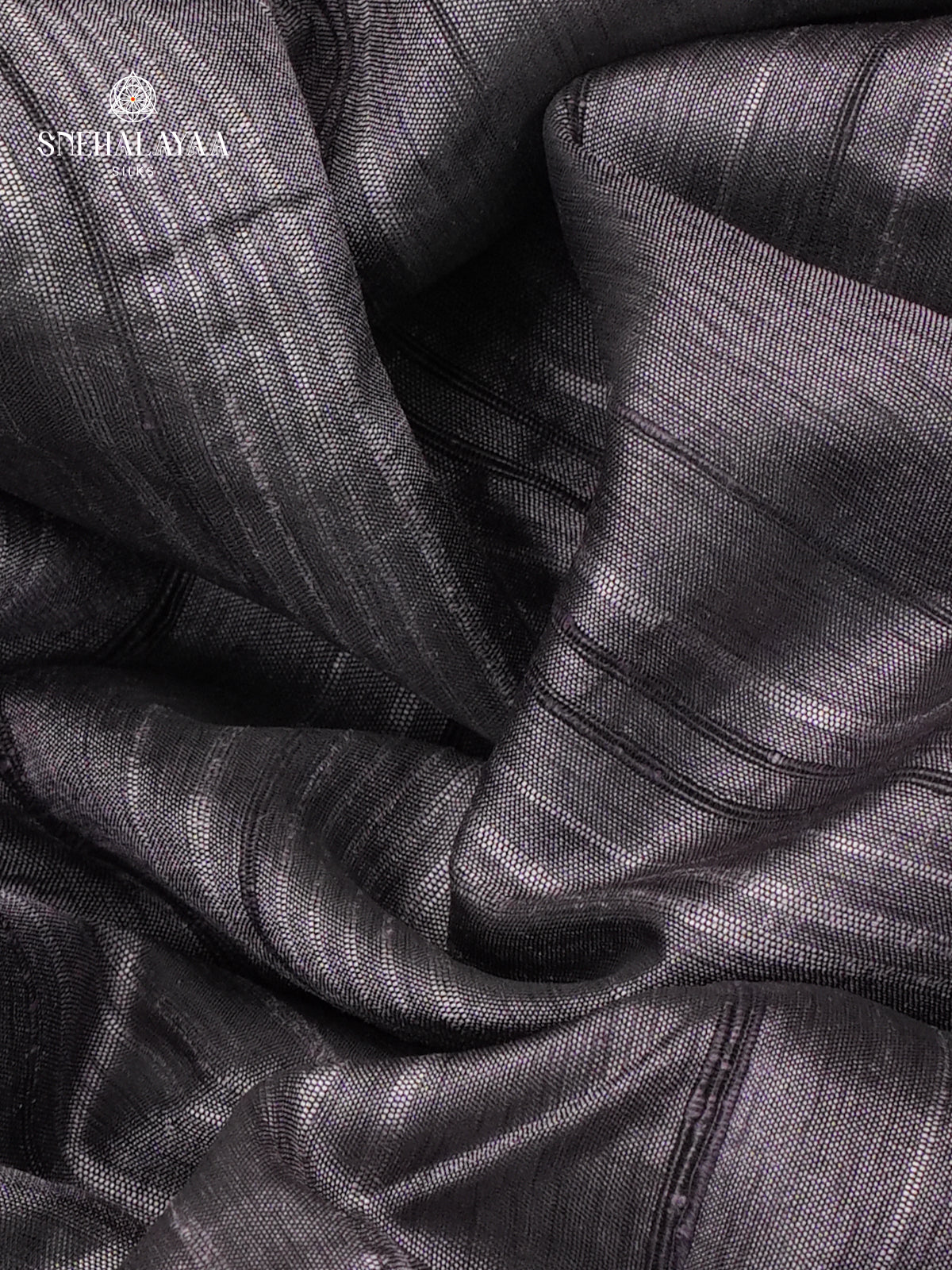 Black Tussar Embroidery Saree