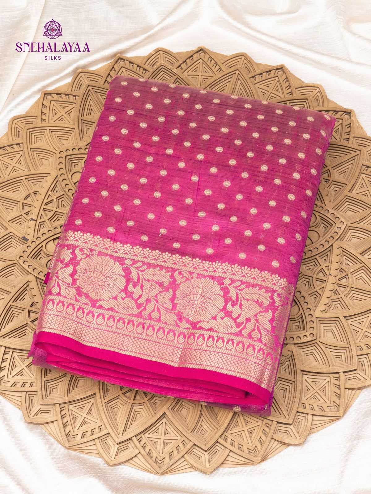 Magenta Raw Silk Saree