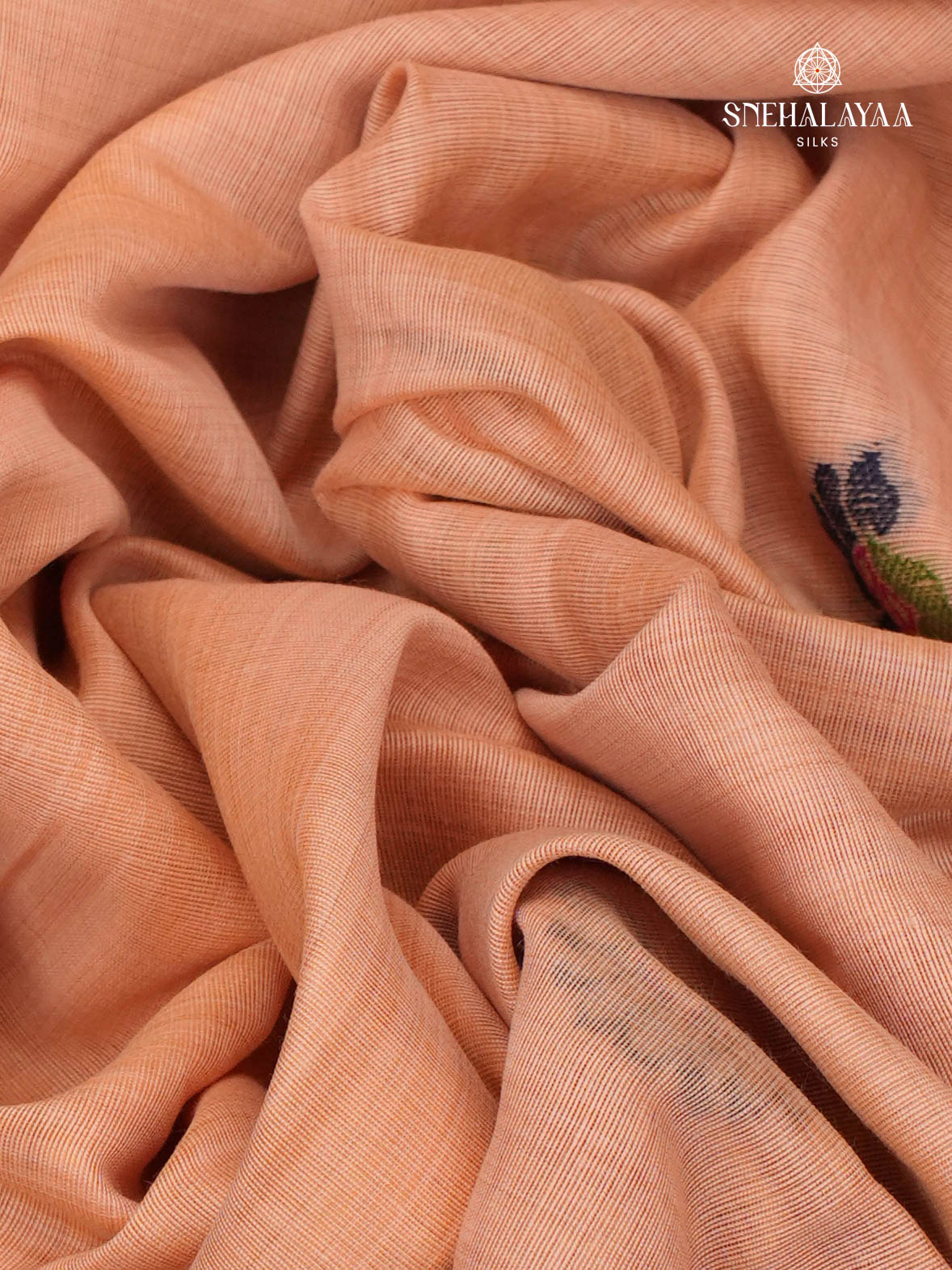 Peach Munga Cotton Saree