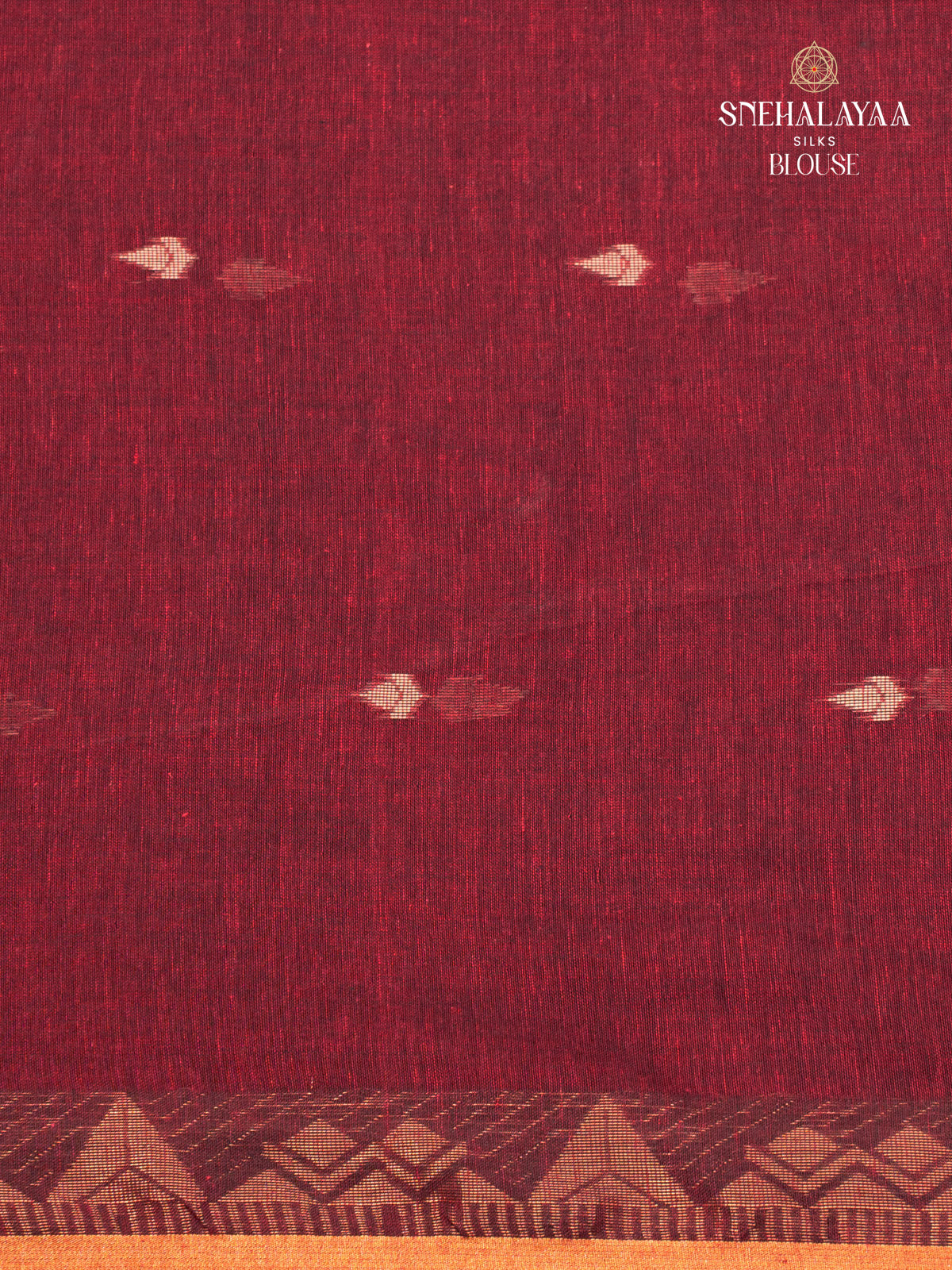 Maroon Sambalpuri Cotton Saree