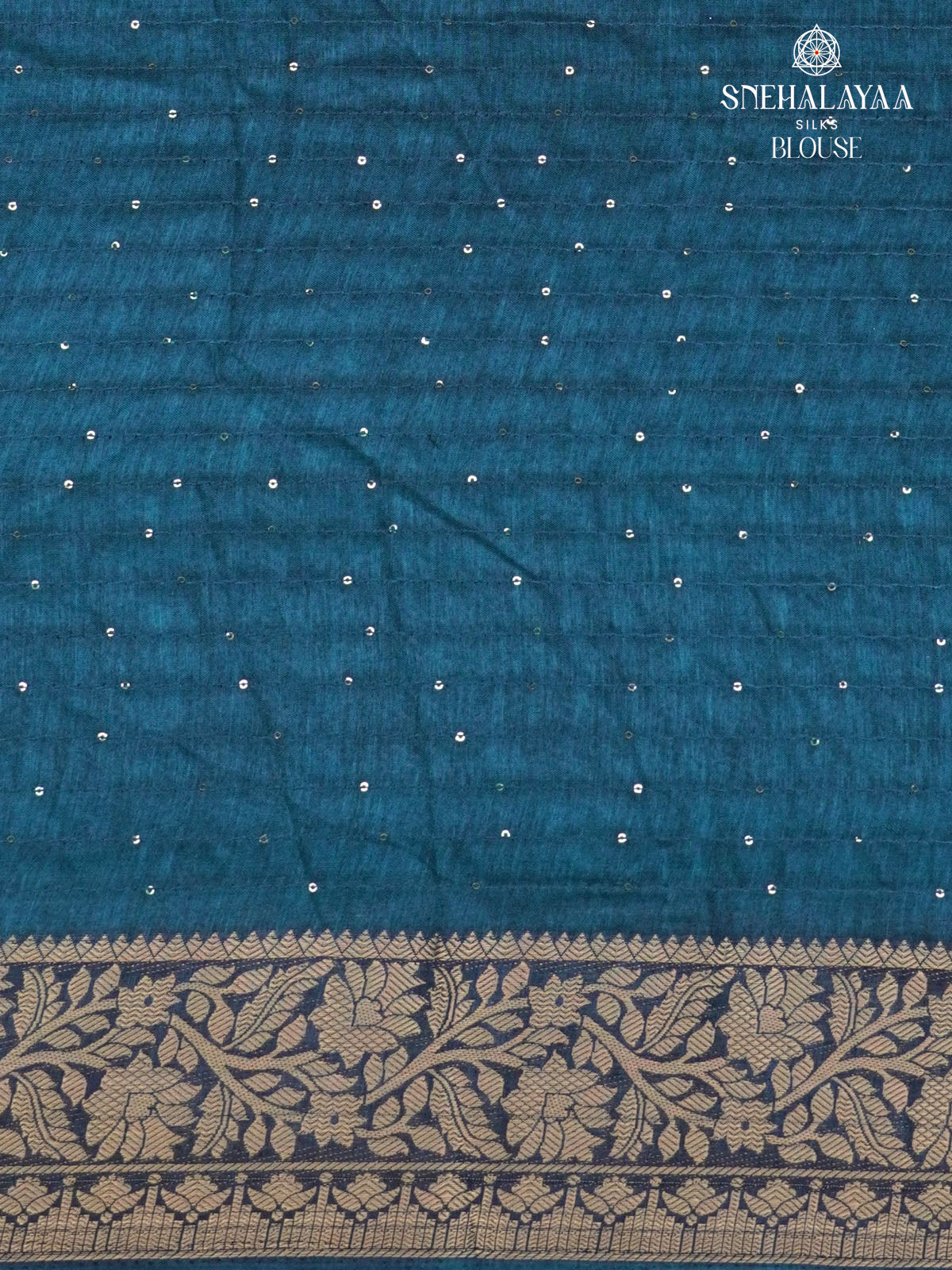 Teal Blue Dola Silk Saree