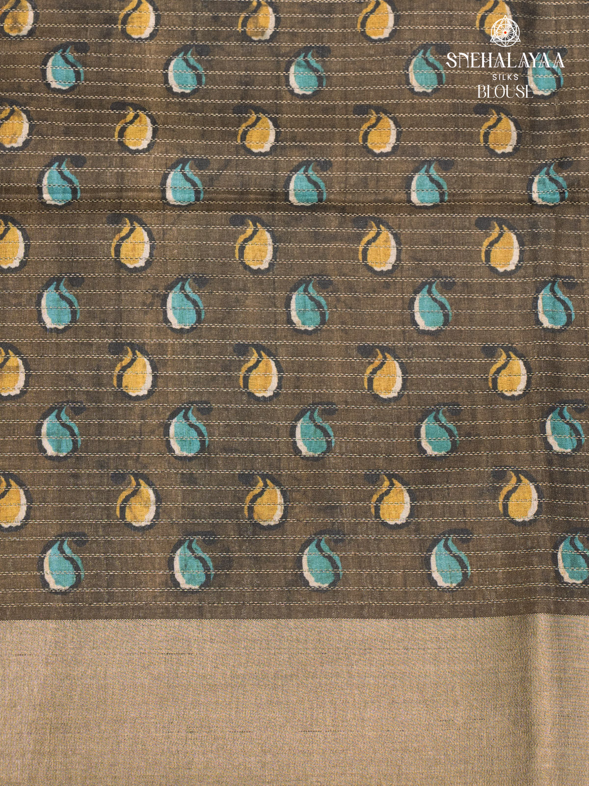 Mustard Tussar Saree