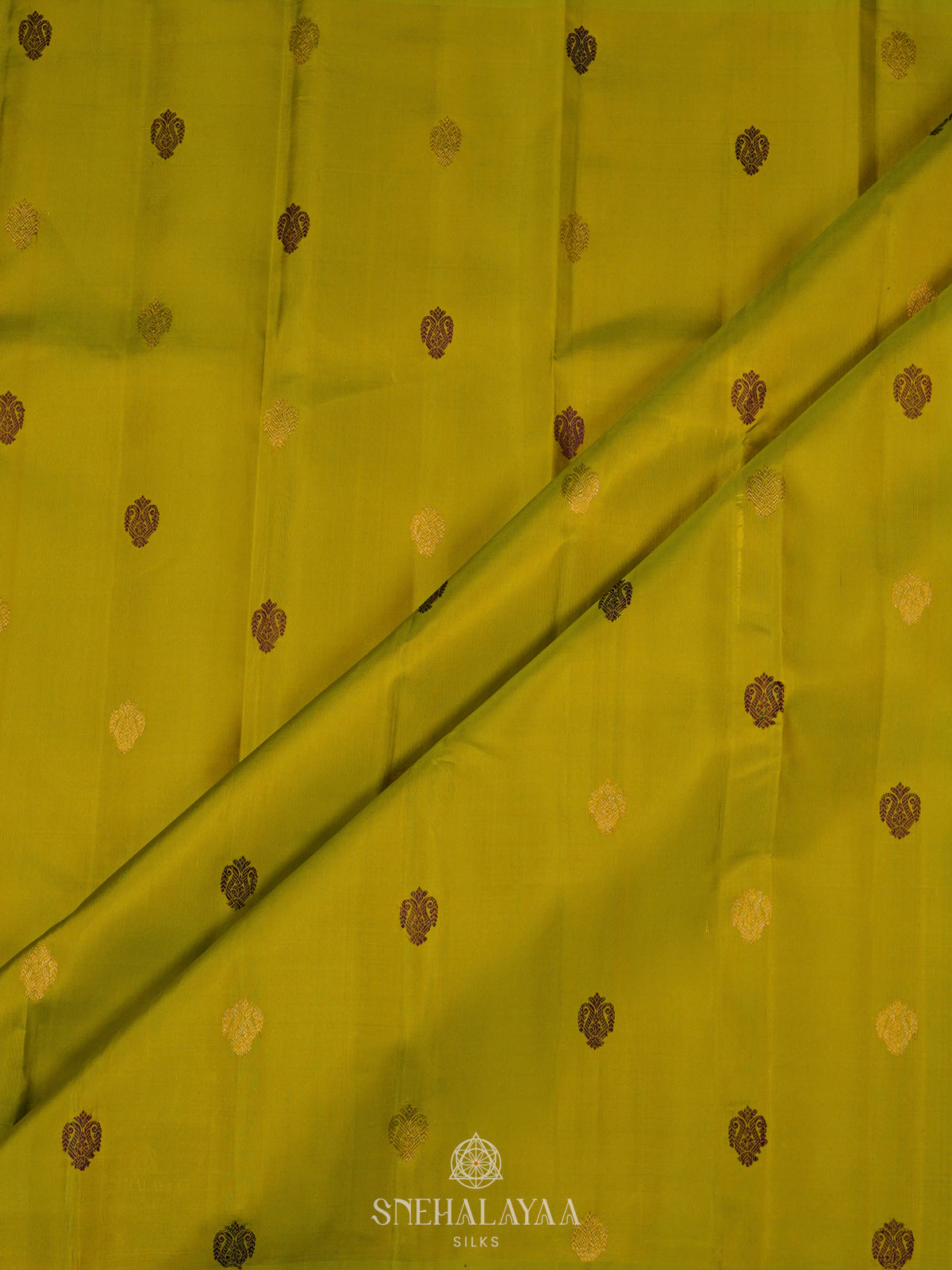 Lime Green Kanjivaram Silk Saree