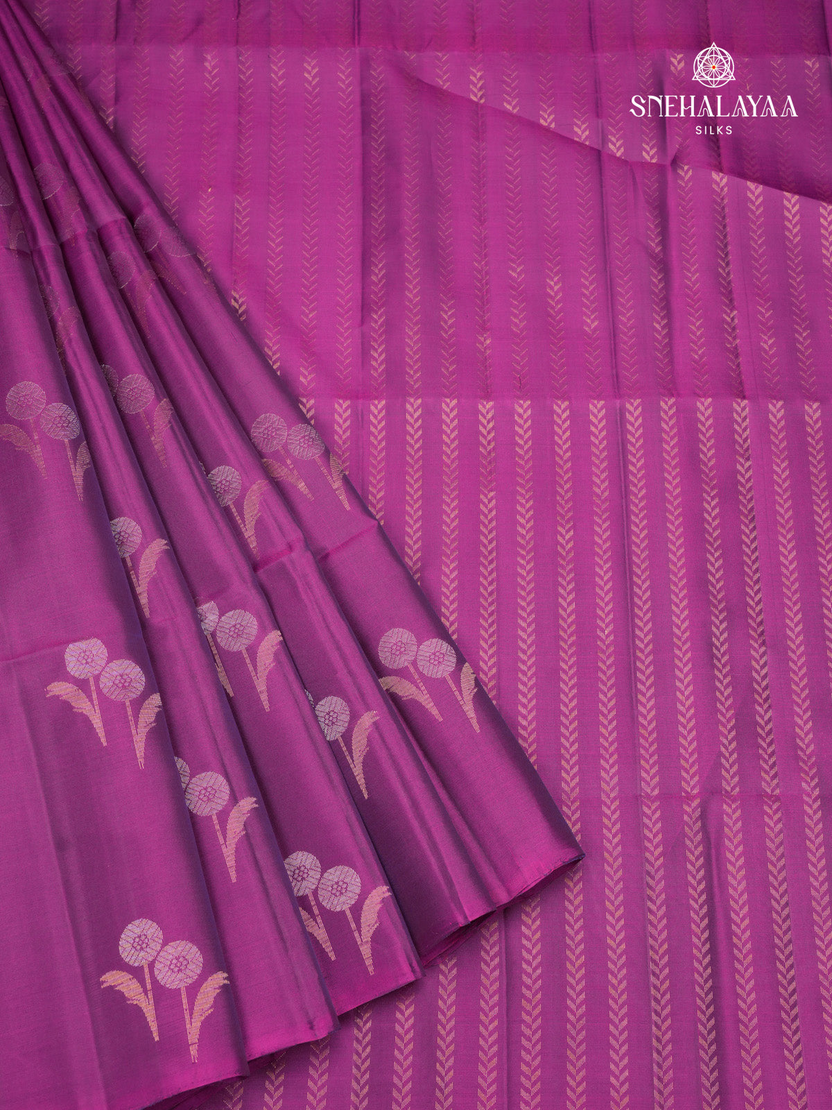 Purple Kanjivaram Soft Silk Saree