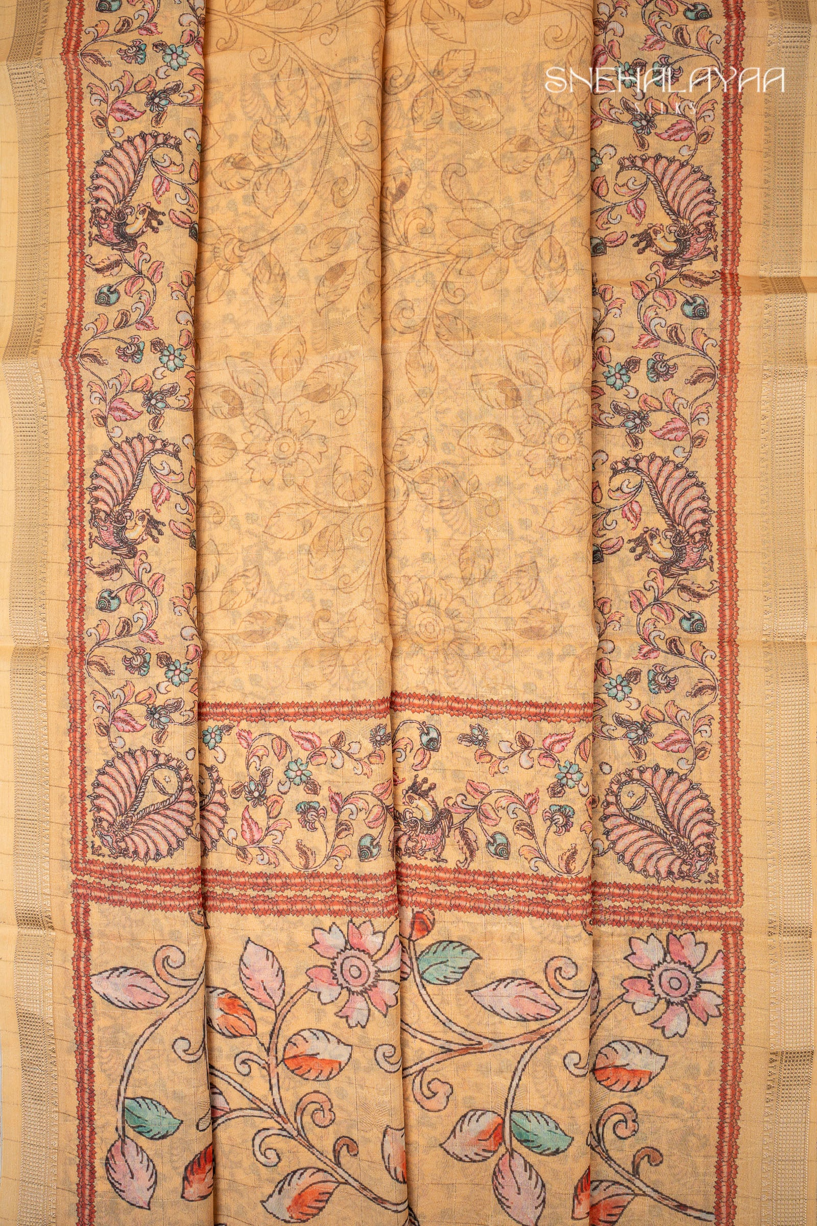 Cream Semi Matka Saree