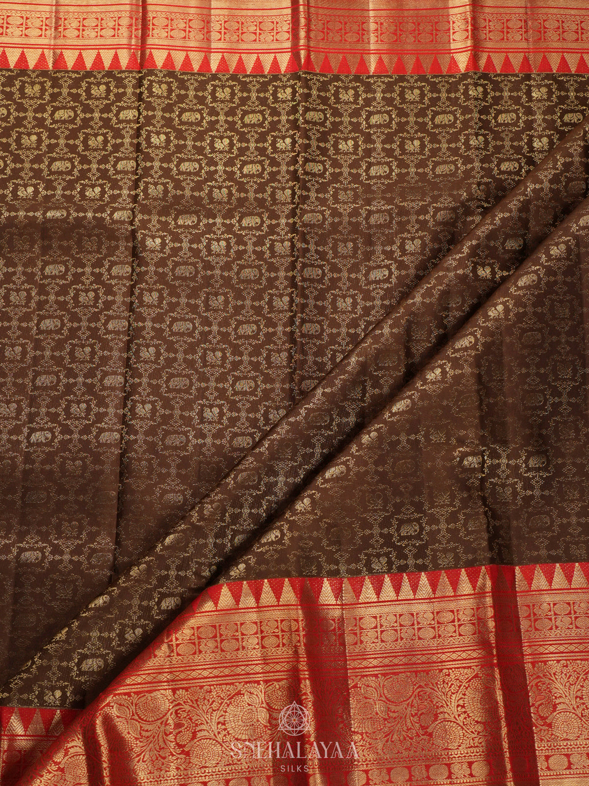 Brown Kanjivaram Silk Saree