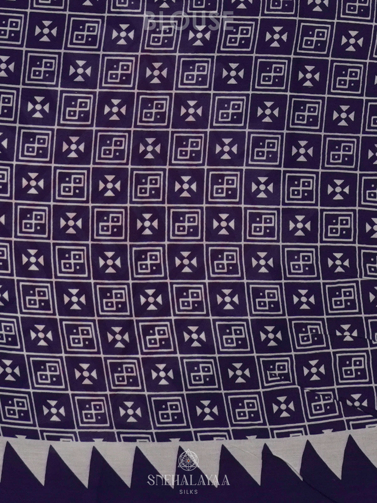 Navy Blue Jaipur Cotton Saree